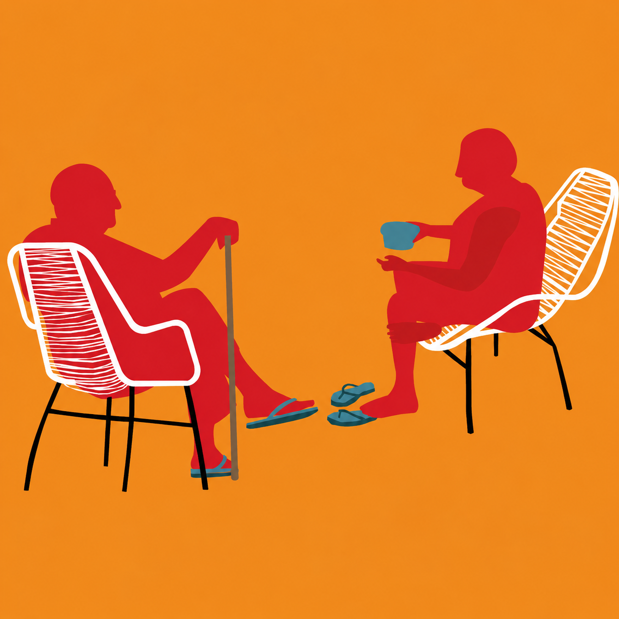 Roda de conversa — ilustração da marca Roda de Memórias