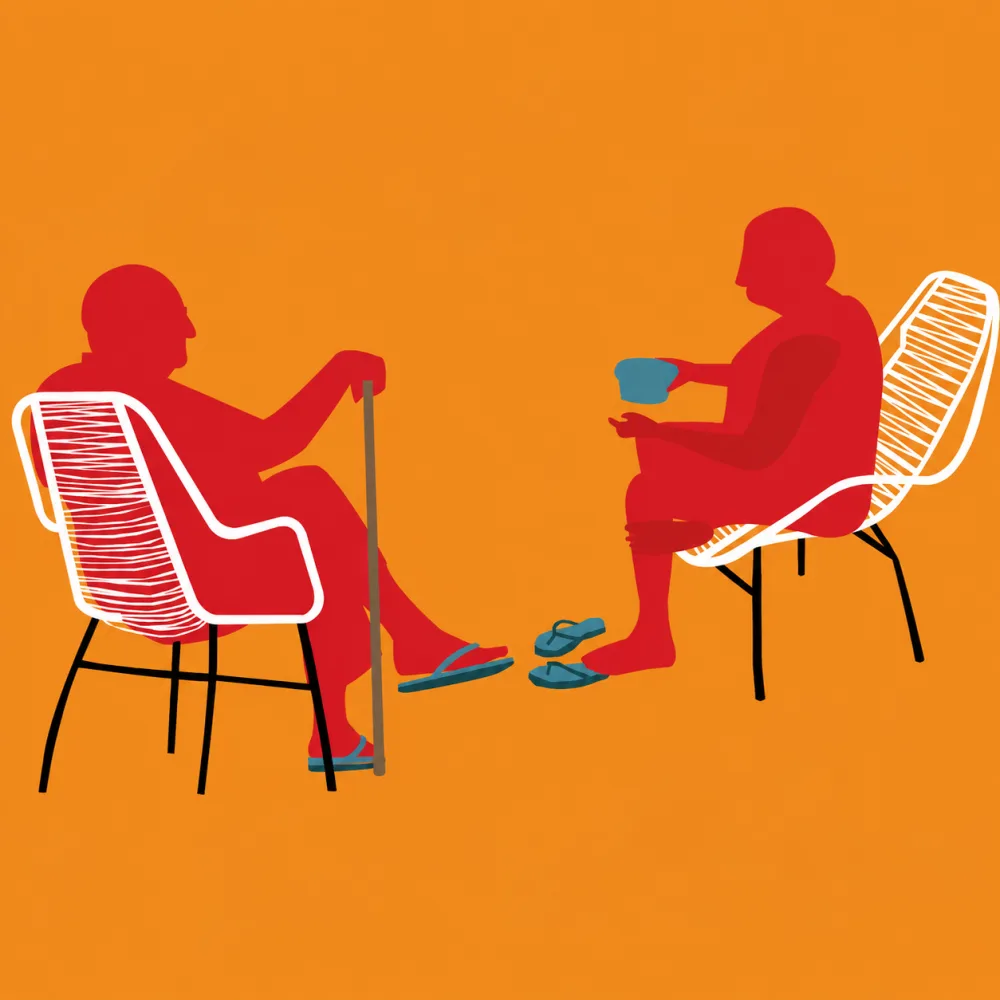 Roda de conversa — ilustração da marca Roda de Memórias